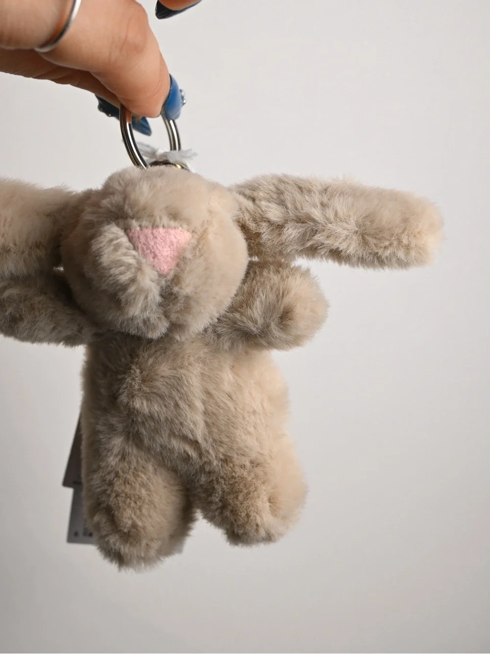 Jellycat Cream Plush Bunny with Pink Ear Accent